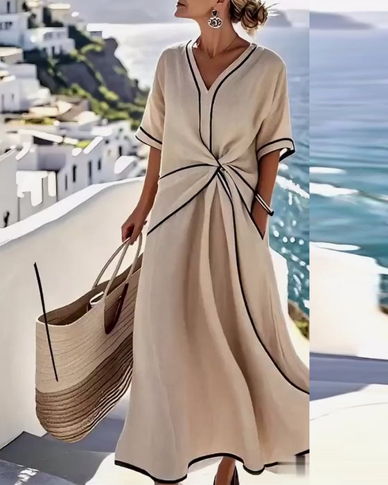 Robe à poches torsadées à la mode