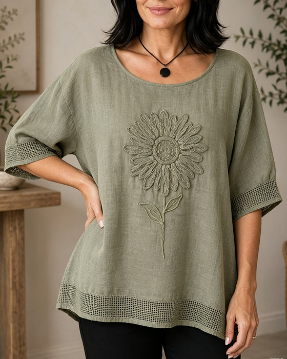 Blouse Tournesol Brodé Large