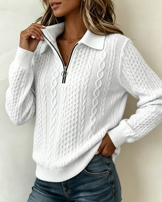 Sweat Col Revers Manches Longues