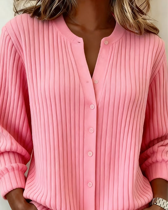 Pull Couleur Unie À Col Rond Manches Longues