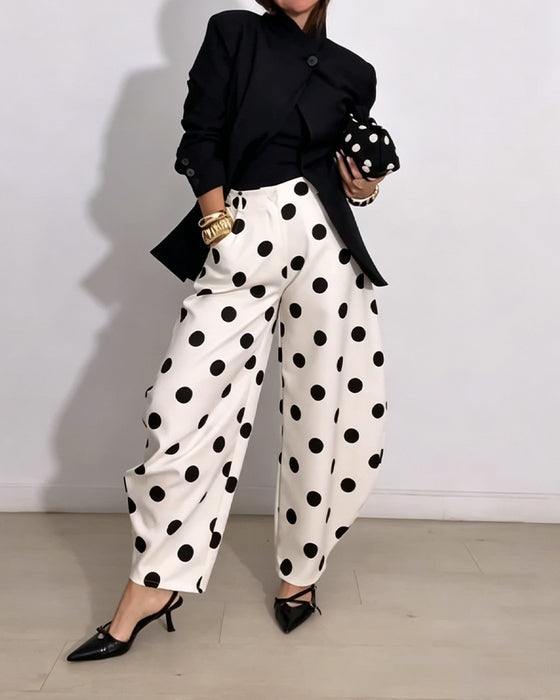 Pantalon Vintage Polka Dot Décontracté Harem