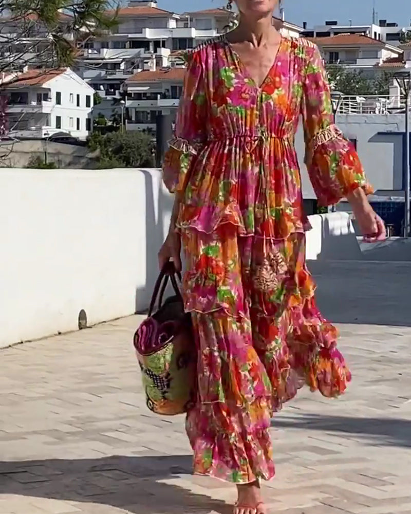Robe Volantée Col V