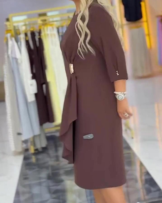 Robe Plus Size Élégante Twist Nœud