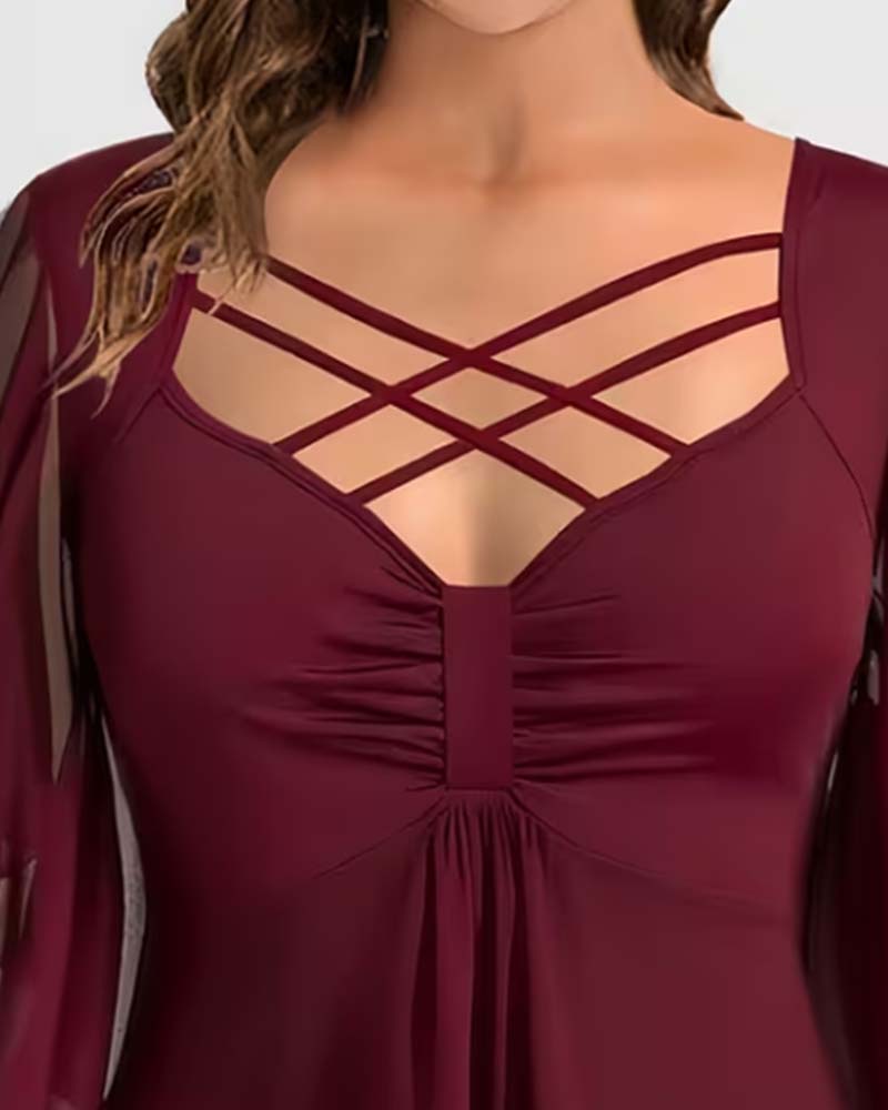 Blouse Unie Col V