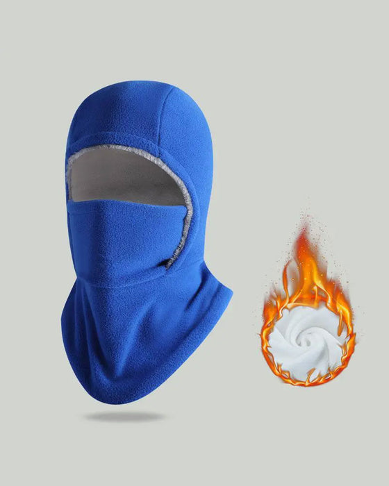 Hiver 2 En 1 Bonnet Et Masque Facial Coupe-Vent Doublure Polaire Épaisse Pour Sports De Plein Air Noir