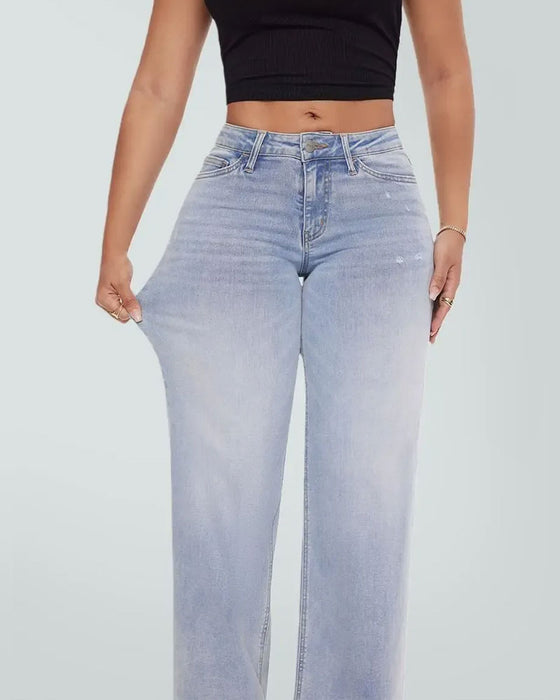 Jean Taille Haute Jambe Large