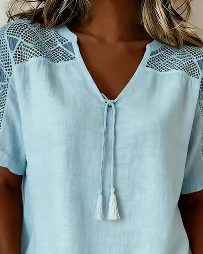 Blouse Simple Bretelle Cordon