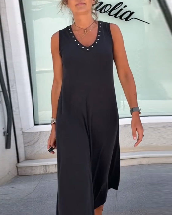 Robe Uni Sans Manches