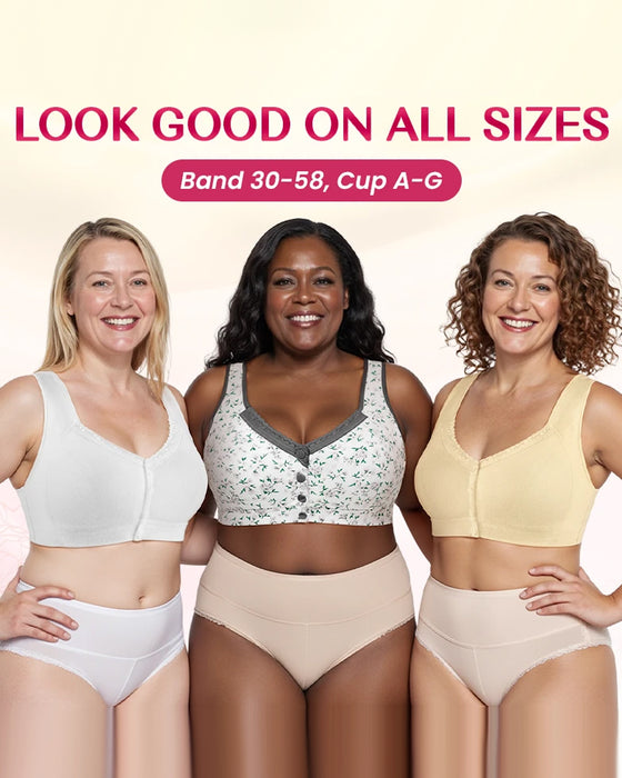 Soutien-Gorge Bouton Avant Confortable Sans Fils Soulèvement