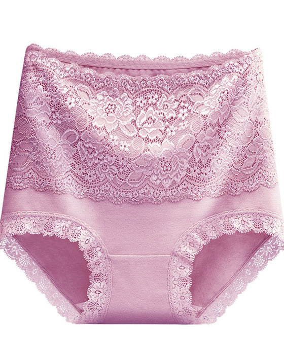Culotte Avec Dentelle Et Contrôle Ventre Taille Haute