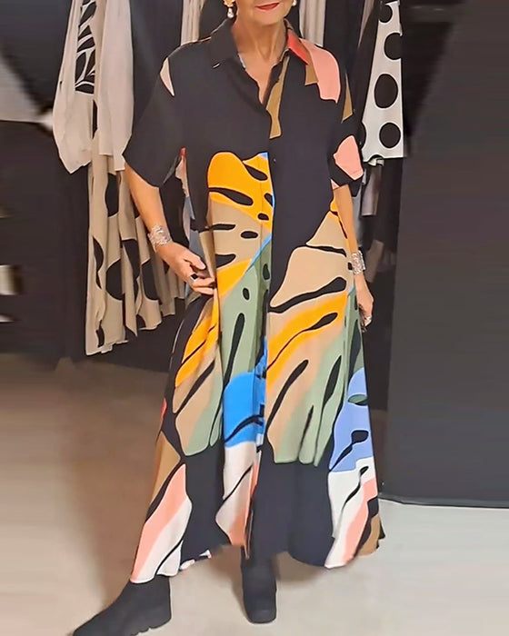 Robe décontractée imprimée à revers