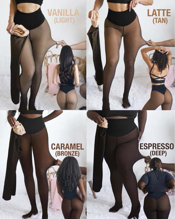 Leggings Moulants Doublés Polaire À Couture Unique