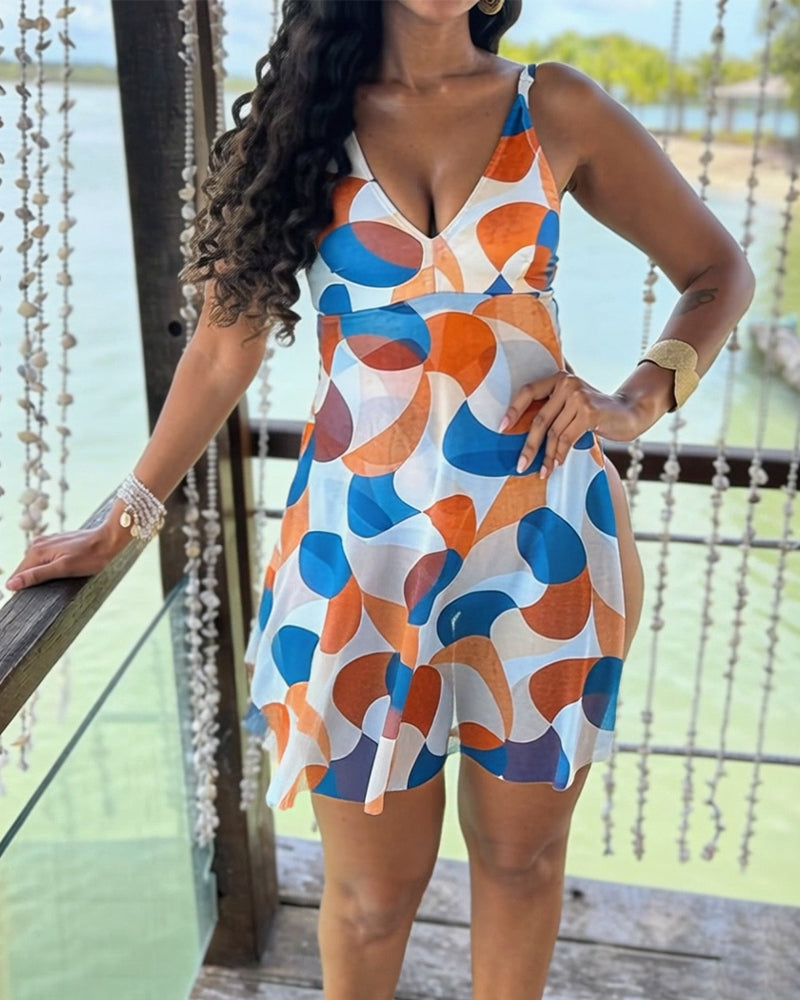 Une-Pièce Pois Imprimé Nouer-Devant