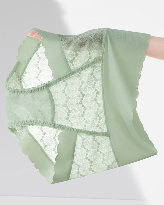 Culottes Respirantes Sans Coutures à Haute Taille Dentelle