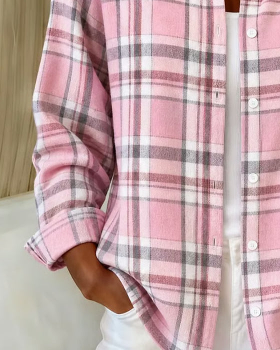 Chemise Écossais Manche Longue Boutonnage
