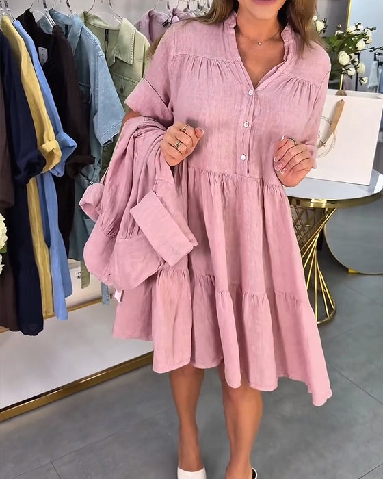 Robe Col Mandarine Élégante