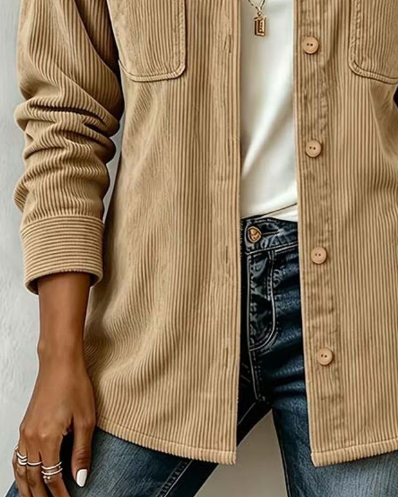 Chemise Manche Longue Revers Décontractée