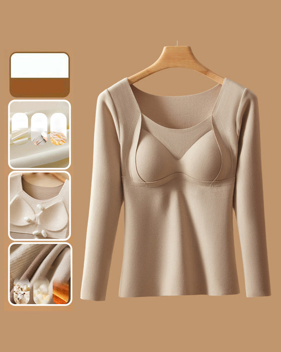 Sous-Vêtement Femme Haut Thermique Avec Coussinets De Soutien-Gorge