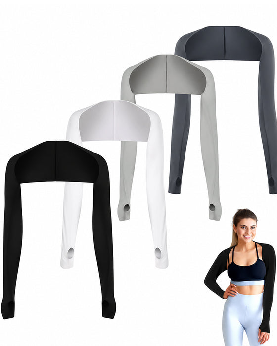 Manches De Protection UV Rafraîchissantes 4 Pièces Pour Femme Avec Trous Pour Les Pouces