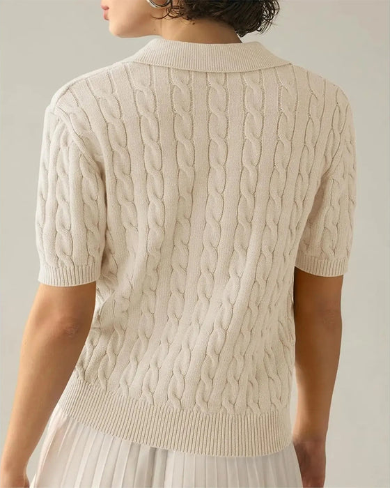 Pullover Polo Manches Courtes Tricoté
