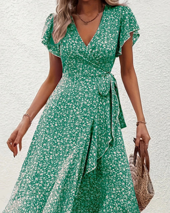 Robe Petite Fleur Nouer Devant Vacances