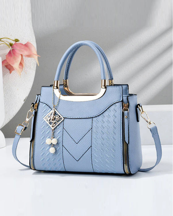 Sac Femme'S V-Piqué Poignée Supérieure Satchel