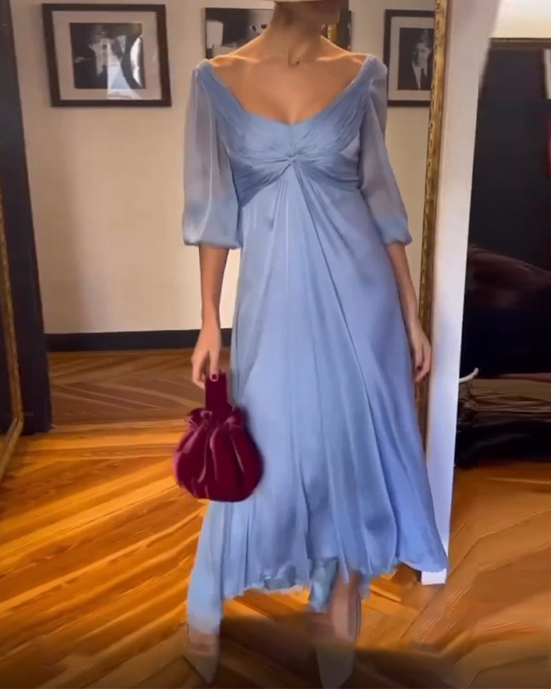 Robe taille basse de couleur unie