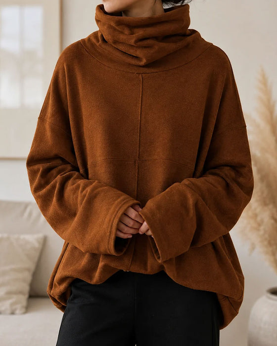 Sweatshirt Col Roulé Manche Longue Décontracté