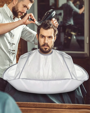 ✂🧹 Cape De Coupe De Cheveux Avec Récupérateur