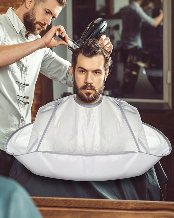 ✂🧹 Cape De Coupe De Cheveux Avec Récupérateur