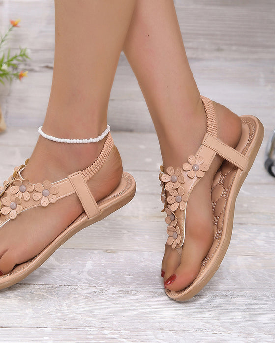 Sandales De Plage Avec Fleurs 3D