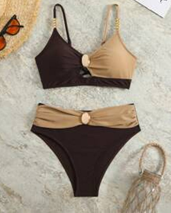 Maillot De Bain Haute Taille Sexy Soutien-Gorge Triangle