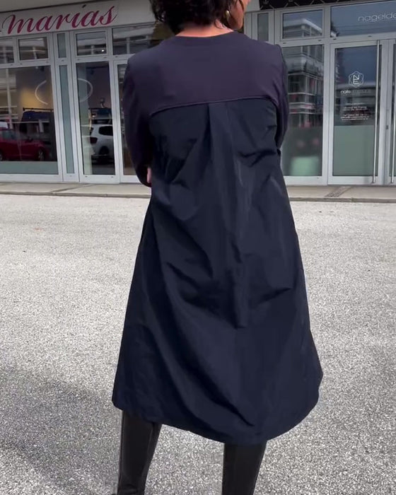 Robe Col Rond Patchwork Tendance