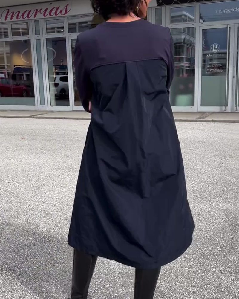 Robe Col Rond Patchwork Tendance