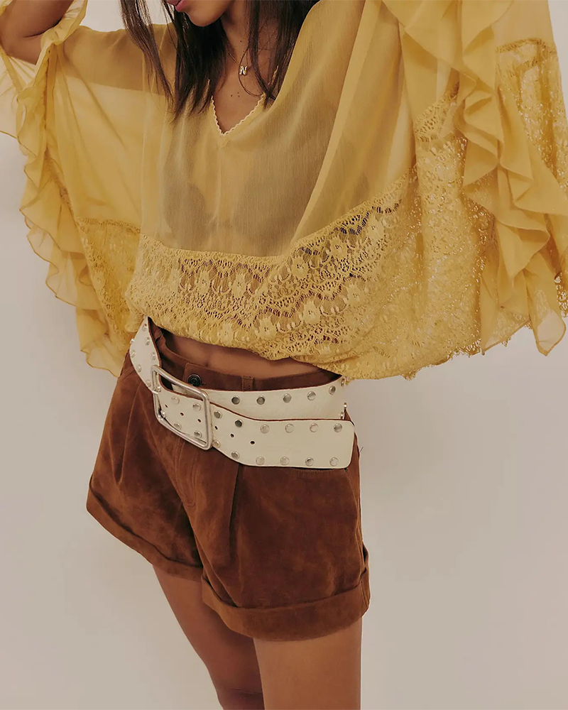 Cover-Up Dentelle Patchwork Mesh