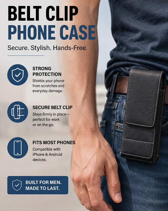 🔥 Étui De Ceinture Pour Téléphone 📱 Holster En Cuir Multi-Poches Avec Porte-Cartes