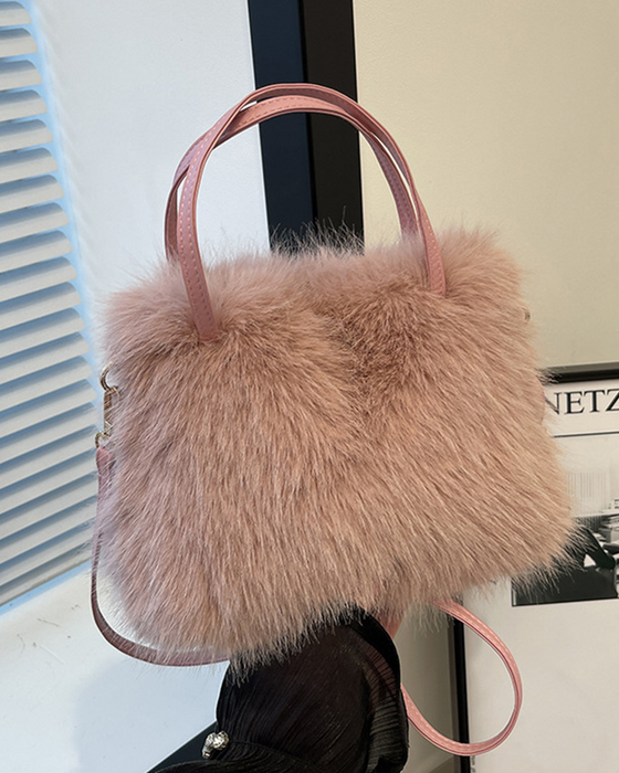 Sac À Bandoulière En Peluche Tendance
