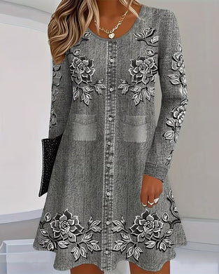 Robe Positionnée Imprimée Ourlet A