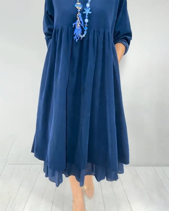 Robe Double Couche Ample Mesh Patchwork