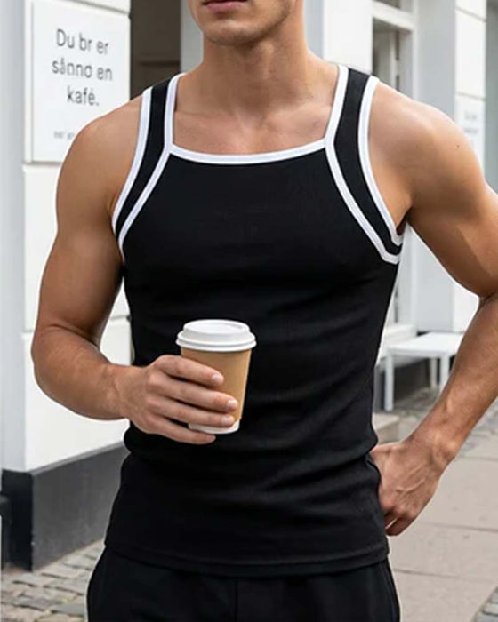 Débardeur Homme Sans Manches Couleur Contrastante