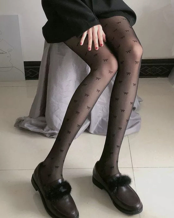 Collants Transparents Sexy À Pois Pour Femme