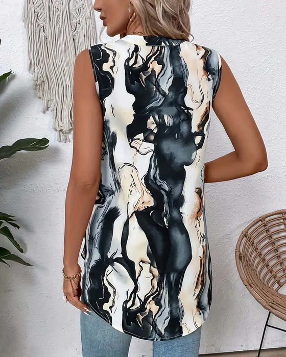 Blouse Impression Peinture À L’Encre