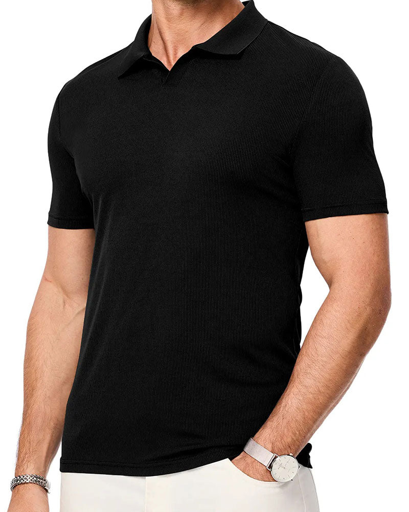 T-Shirt Homme Décontracté Col Revers