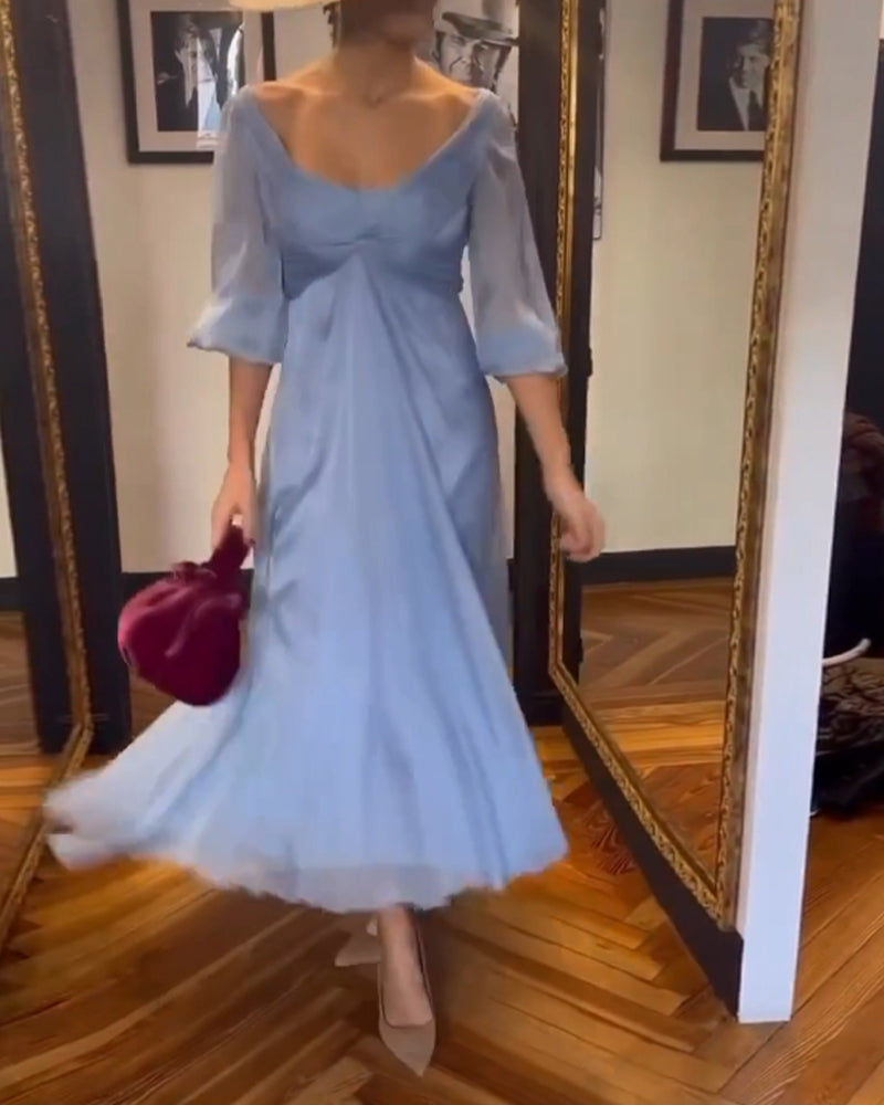 Robe taille basse de couleur unie