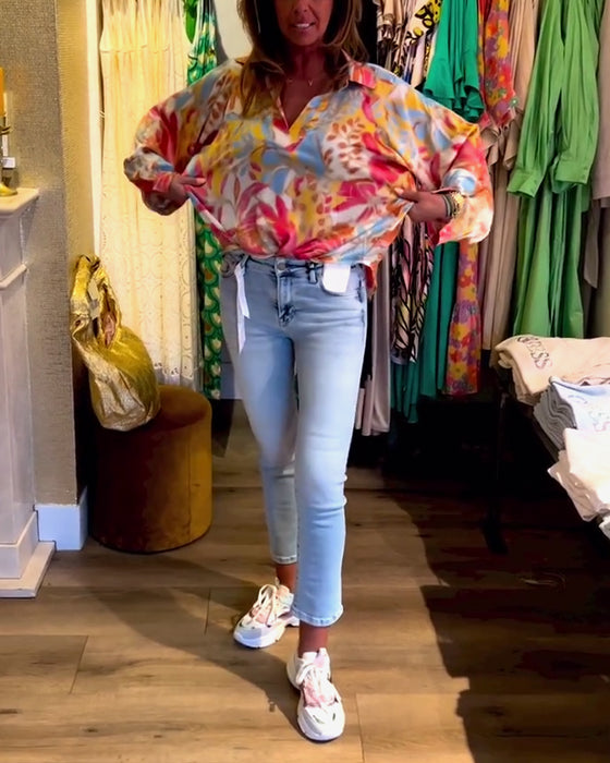 Haut à manches longues imprimé à revers