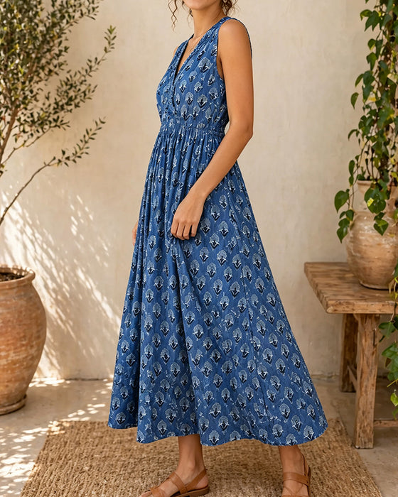 Robe Col V Sans Manches Taille