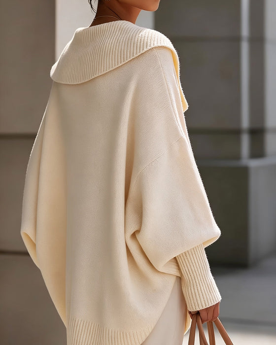 Pull Revers Irrégulier Uni