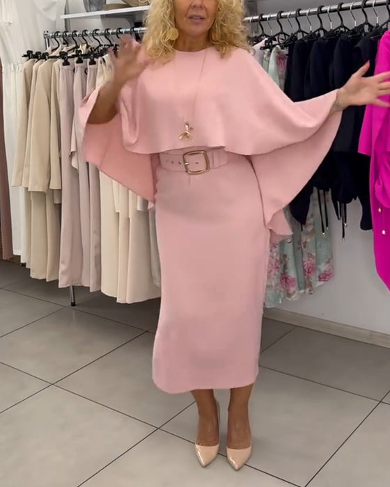 Robe Fashionable Col Rond Élégant