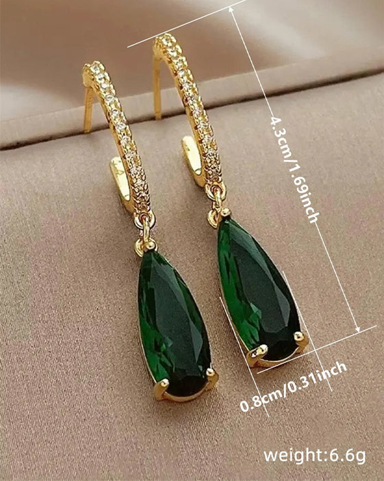 Boucles D'oreilles Pierre Précieuse Artificielle & Décor Rhinestone Pendent Hoop