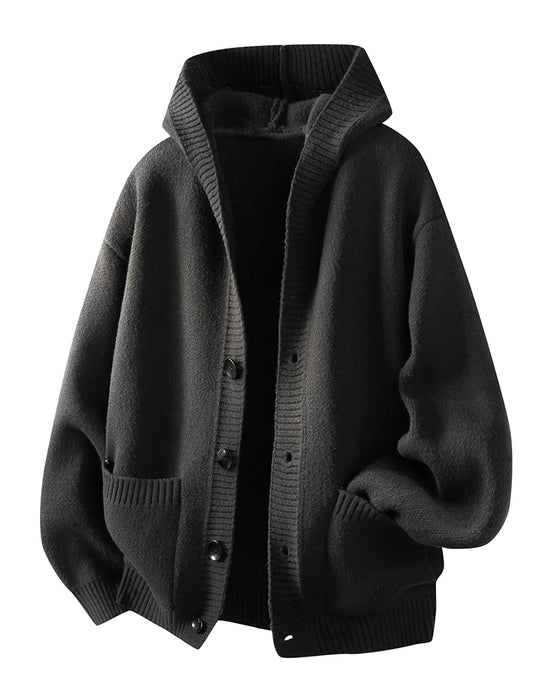 Cardigan Capuche Bouton Poche Homme
